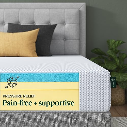 Image of ZINUS 8 Inch Green Tea Cooling Gel Memory Foam Mattress / Cooling Gel Foam / Pressure Relieving / CertiPUR-US Certified / Bed-in-a-Box, Twin