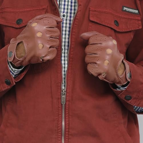 Image of M&H Since 1978 Driving Gloves for Men - Mens Leather Car Gloves