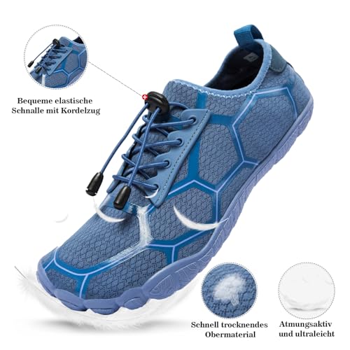 Image of Men's Hike Barefoot Quick-Dry Sports Shoes Wide Toe Aqua for Swim Diving Surfing Kayaking Pool Beach Walking