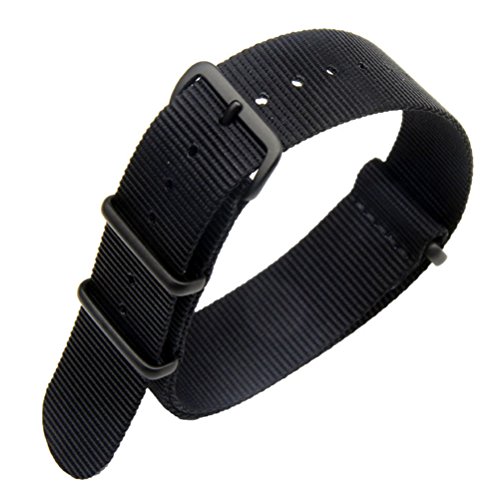 Preisvergleich Produktbild Autulet 20mm Nylon Uhrenarmband Männer Schwarz