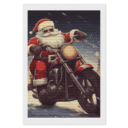 Kits d'art diamant Père Noël motard broderie diamant rond peinture salon
