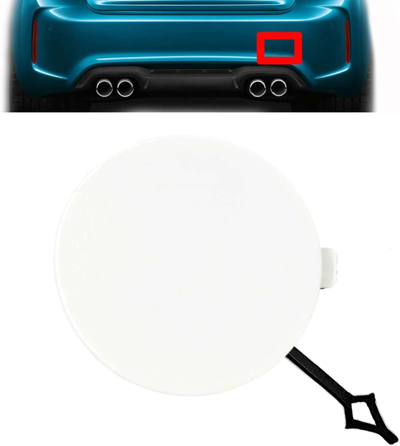 Rear Tow Cover for 15-22 BMW M Series M2 F87 Fit Base CS Competition Coupe 2door 2015 2016 2017 2018 2019 2020 2021 2022 Bumper Hook Eye Cap