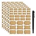 Price comparison product image Nardo Visgo® Assorted Size Kraft Paper Chalkboard Label Stickers for Essential Oil Bottles,Mason Jars or Food Starage Container,6 Sheets(192 pcs)