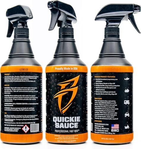Image of Boat Bling Quickie Sauce Premium High-Gloss Fast Wax for Boats, 20 oz | Montan wax and sealant blend creates fast high-gloss marine protection on fiberglass, paint, gelcoat and decals