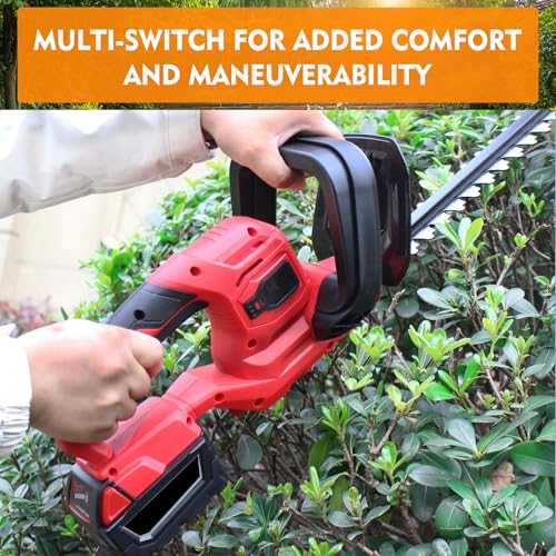 Tronyan Hedge Trimmer Compatible with Milwaukee 18V Battery (Tool Only), Cordless Bush Trimmer with 1600RPM Brushless Motor, 22 Inches Steel Blade with 3/5'' Cutting Capacity (No Battery) by TRONYAN - Image 4