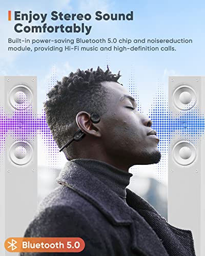 Bone Conduction Headphones Bluetooth, Open Ear Earbuds With Mic, Sweatproof Wireless Bone Conducting Headset, Waterproof Sweatproof Inductivv Earphone For Running, Cycling, Hiking, Driving And Sports #TOP2