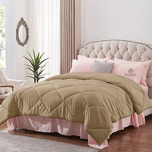 Image of Filbert - Winter Comforter Single Bed 300 GSM Microfiber Blanket for Winter Soft & Cozy Diamond Stitch Quilt (60 inch x 90 inch Inches /152cm x 228cm) - Comforter Single Bed|Beige