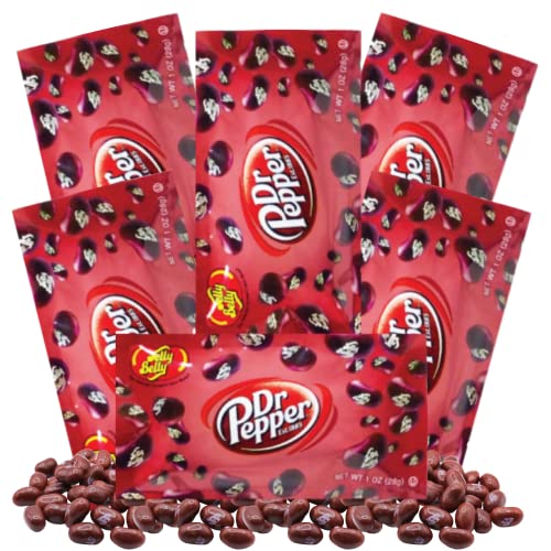 Needzo Dr Pepper Jelly Beans Basket Stuffer Kit, Soda Flavored Chewy Candies, Individually Packaged Single Serving Bags and Shareable Bag, Pack of 6, 1 Ounce...