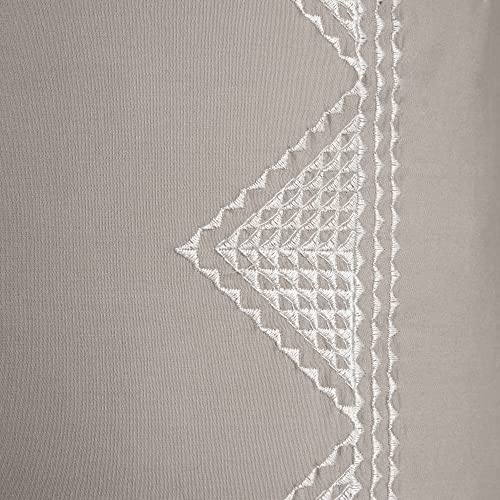 Image of INK+IVY Single 100% Cotton Euro Sham - European Square Decorative Pillow Cover, Hidden Zipper Closure (Pillow Insert NOT Included), Isla, Geometric Taupe, 26 inchx26 inch