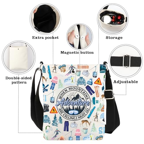 CMNIM Mountain Climbing Gifts Mountains Are Calling Crossbody Bag Hiking Camping Lover Shoulder Purse3