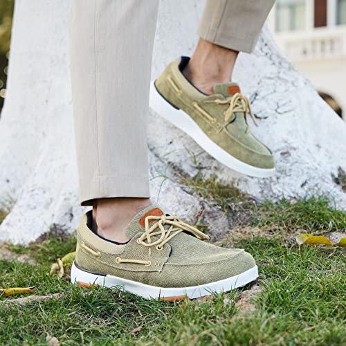Orthocomfoot Slip On Casual Shoes Men,Driving Loafers For Arch Support Cushion,Orthopedic Fashion Boat Shoe Khaki Size 11.5 #TOP6