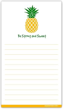 Colorful Pineapple Magnetic Grocery List, Novelty Gag Gift, 4.25 x 7.5 inches