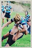  Notebook: Women\'s rugby tackles Cool Composition Book Journal Diary for Men, Women, Teen & Kids Vintage Retro Design for Rugby Rules Notes