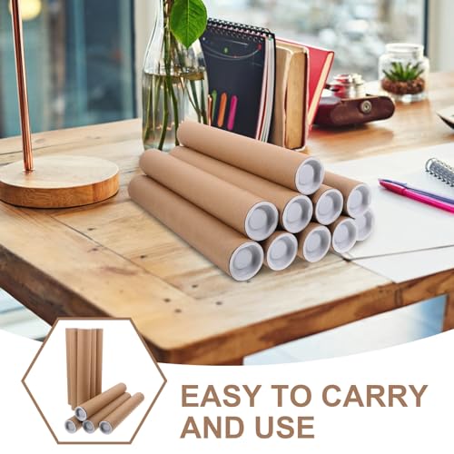 Tube d'expédition en papier kraft avec 2 bouchons abs - 4