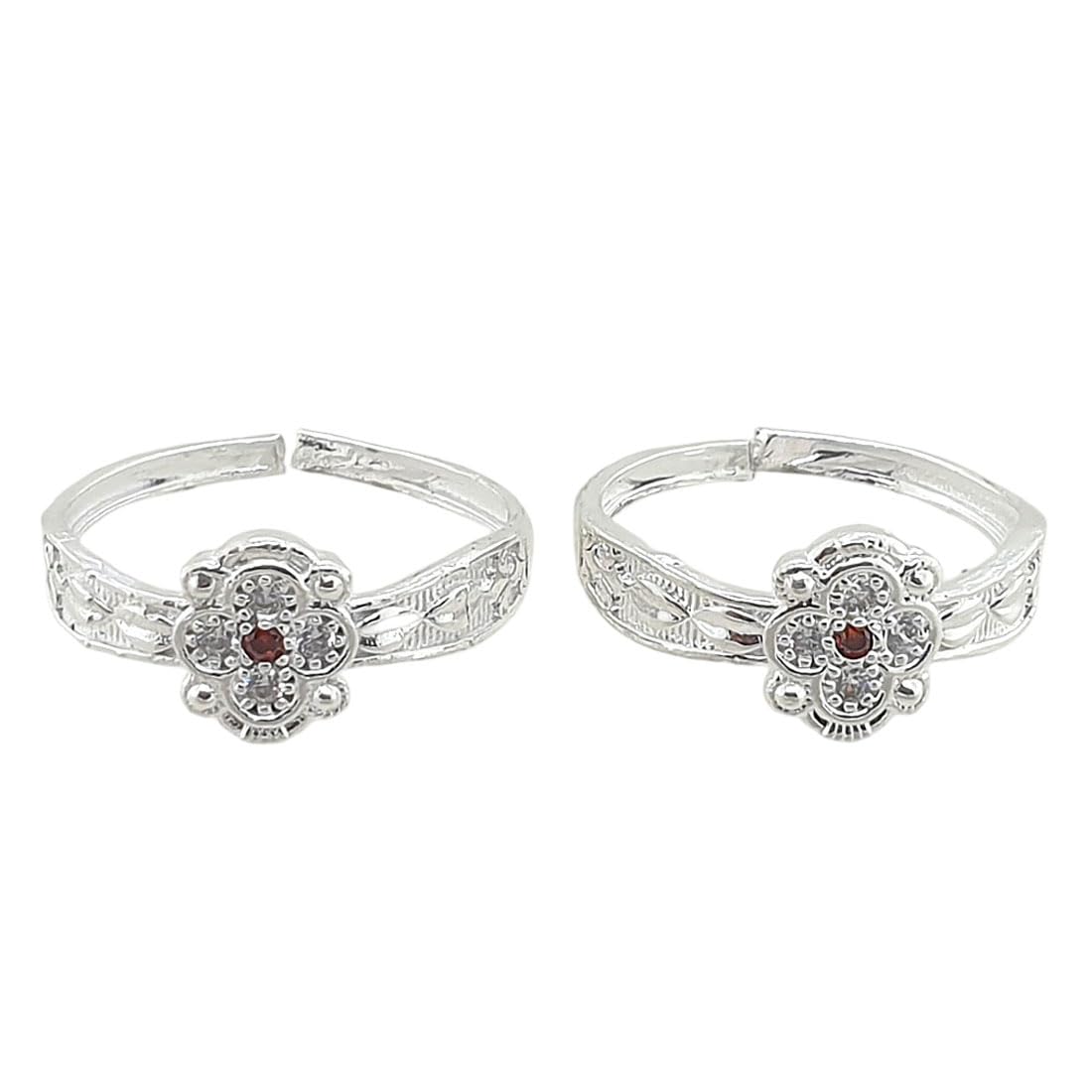 sahiba gems 925 Silver (Chandi) Designer Zircon Toe Ring Bichhiya For Women ~ 2 Pieces ~ 2.600 Grams (Light Weight)-picture-23