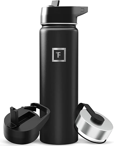 Miniatura 45 de IRON °FLASK Botella de hidratación para acampar y senderismo con pico, botella de agua deportiva de acero inoxidable con aislamiento de boca ancha