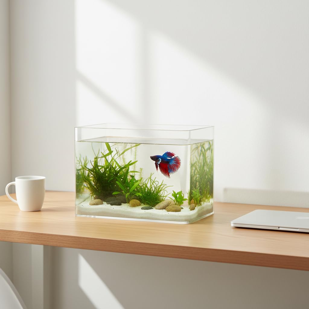 Aquarium Bureau Acrylique Incassable, 40cm x 22cm x 22cm | Conception robuste, Aquarium décoratif, Pour vitrine d'exposition, Pour aquariophiles