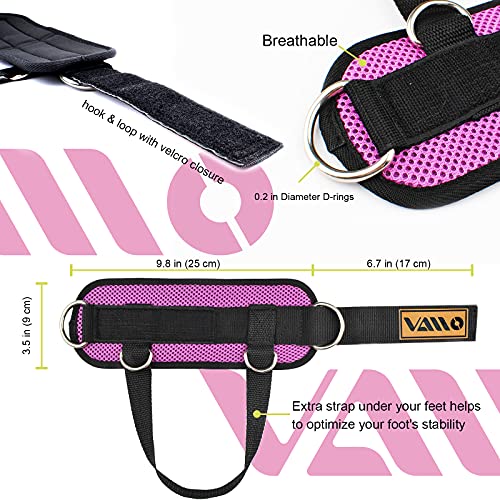 Image of VAIIO Ankle Straps for Cable Machines,Adjustable Comfort fit Neoprene, Reinforce Double D-Ring - Premium Ankle Cuffs to Improve Abdominal Muscles, Lift The Butts, Tone The Legs for Men & Women