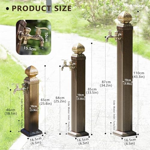 Columna de agua vertical de aluminio para jardín con soporte de manguera 2
