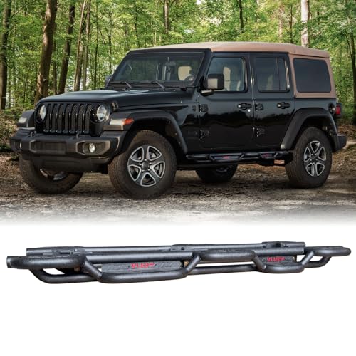 Estribos laterales negros antideslizantes para Jeep Wrangler 2018-2026 miniatura 2