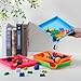 Reallnaive 6 Pcs Multicolor Plastic Art Sorting Funnel Trays Quick Sorting Activity Serving Tray Stackable Funnel Plate Craft Organizer for Classroom Home School DIY Projects (Bright Color)