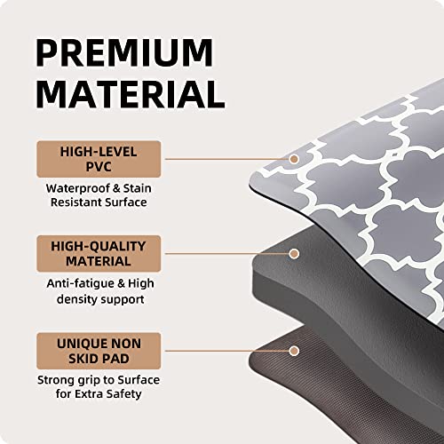 Kokhub Kitchen Mat,1/2 Inch Thick Cushioned Anti Fatigue Waterproof Kitchen Rug, Comfort Standing Desk Mat, Kitchen Floor Mat Non-Skid & Washable For Home, Office, Sink,17.3"X28"- Grey #TOP7