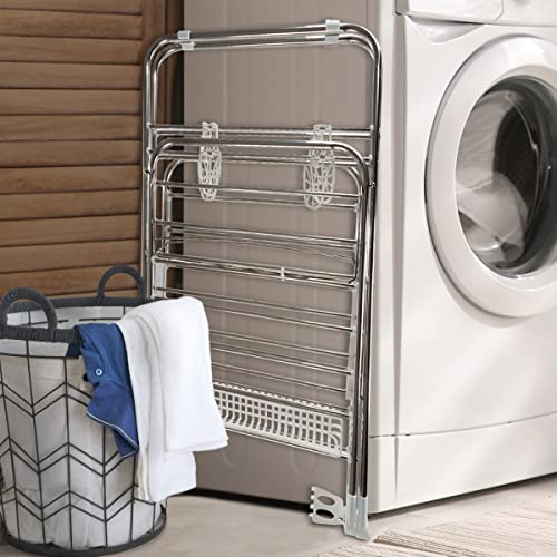 Clothes Drying Rack – Folding Indoor/Outdoor Portable Dryer For Clothing And Towels – Collapsible Laundry Clothes Stand By Everyday Home (Silver) #TOP5