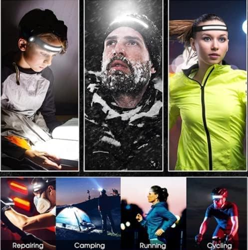 LAKUMIQI Rechargeable Led Headlamp, 3 Pack Led Head Light for Head, Headlights for Head, 230° Wide Beam Motion Sensor Head Lamp, Light Headband for Adults, Bright Headlamps, Walking, Camping
