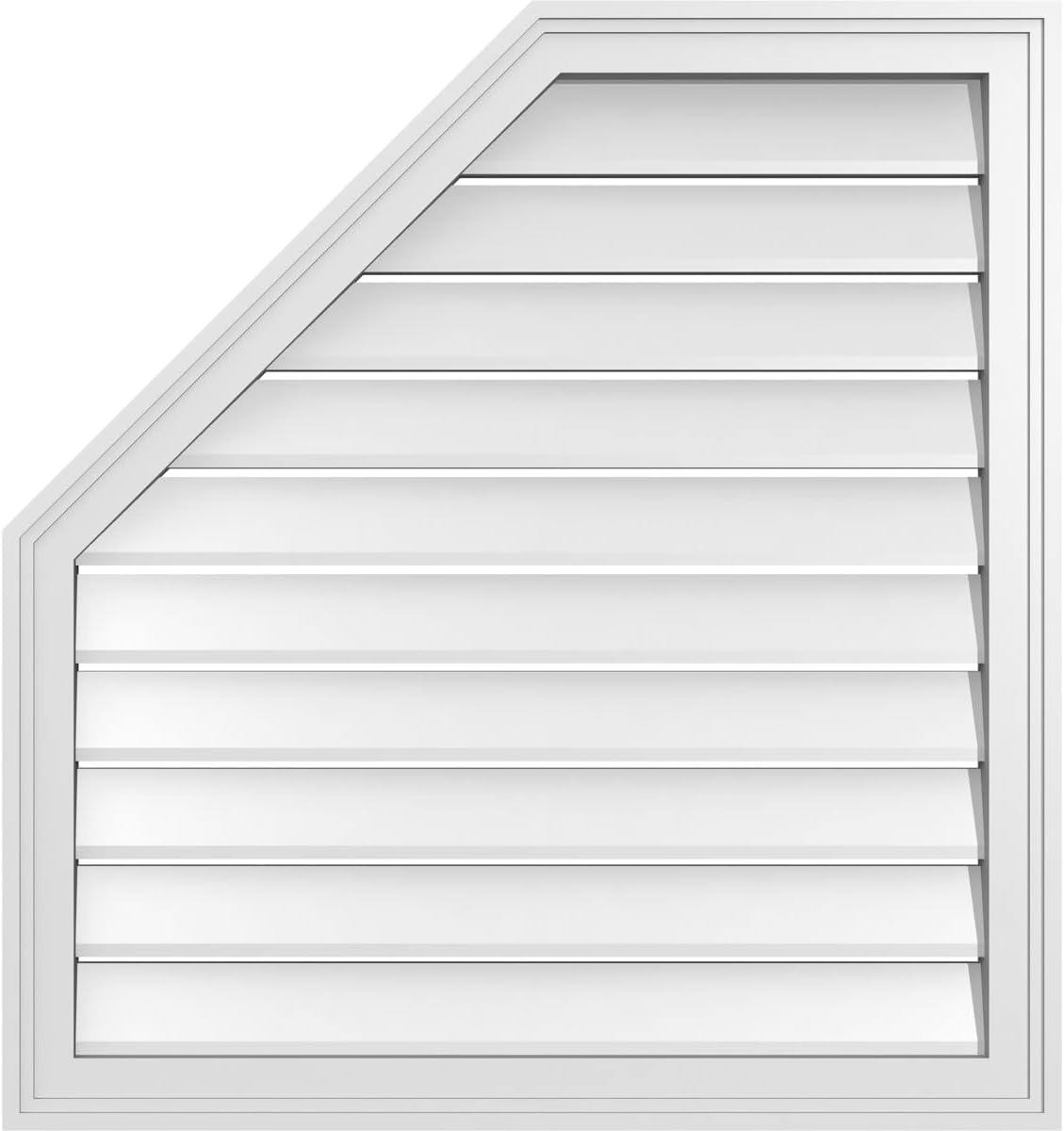 Ekena Millwork GVPOL30X3202SF Octagonal Surface Mount PVC Gable Vent, 30"W x 32"H, Factory Primed White