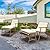 YITAHOME 3 Pieces Conversation Bistro Set with Ottoman, All-Weather Patio Bistro Set with Footrest, Small Patio Conversation Set for Balcony Outside, Outdoor Chairs with Ottomans and Coffee Table