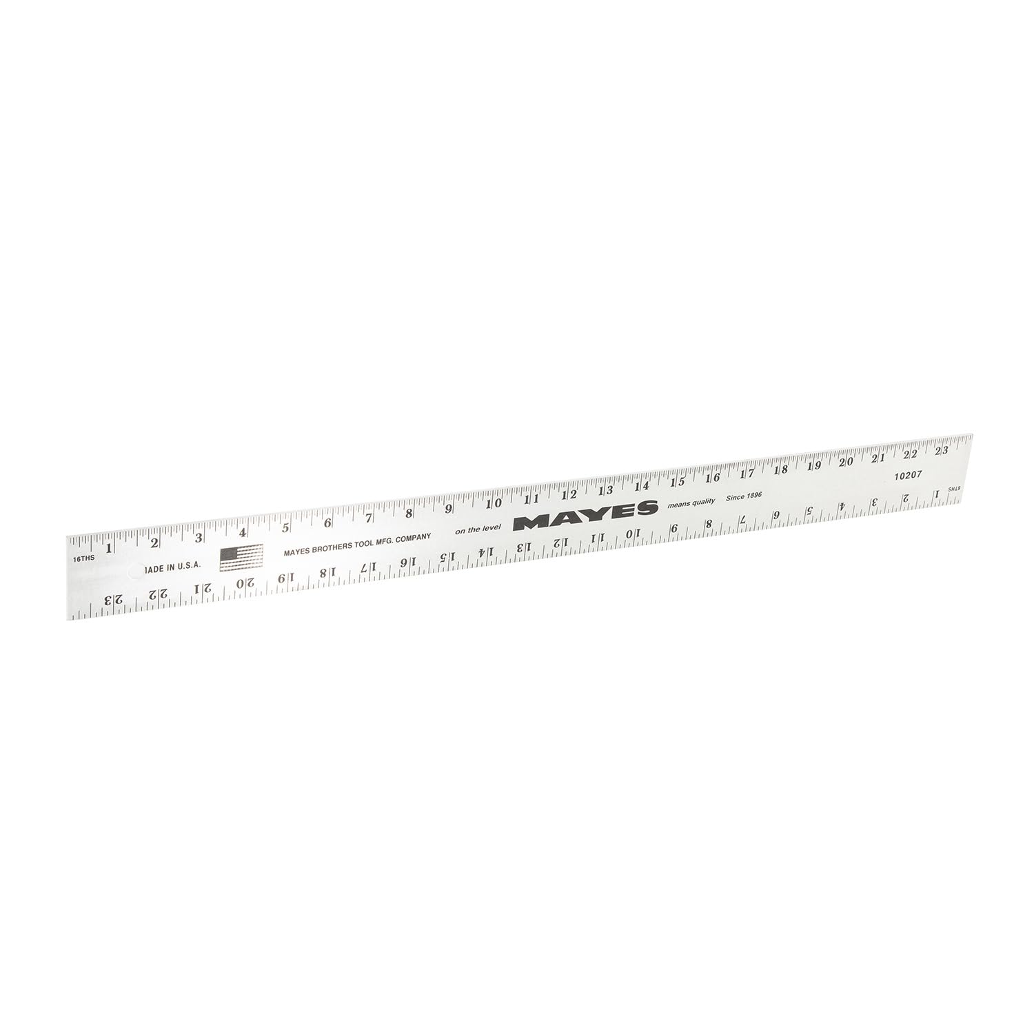 Mayes 10207 24 Inch Straight Edge Aluminum Ruler, Heavy Duty 24 Inch Ruler with Metric and Standard Measurements, Extra Thick Precision Straight Edge