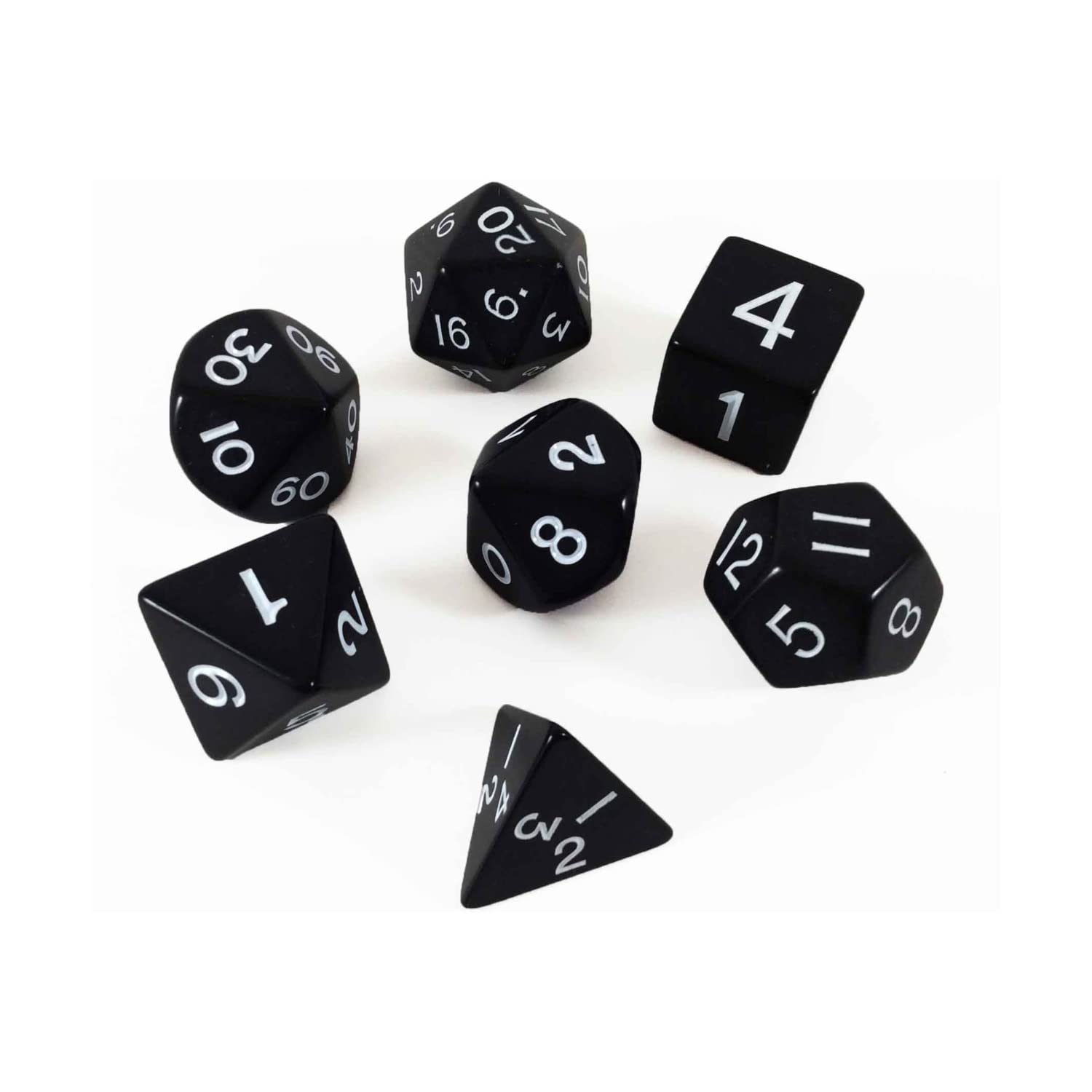 Zestawy kości KOP Jumbo RPG: czarny/biały nieprzezroczysty wielościenny zestaw 7 matryc