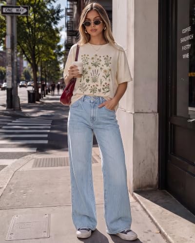 Utyful Baggy Jeans for Women High Rise Wide Leg Cinched Waist Denim Pants - image 7