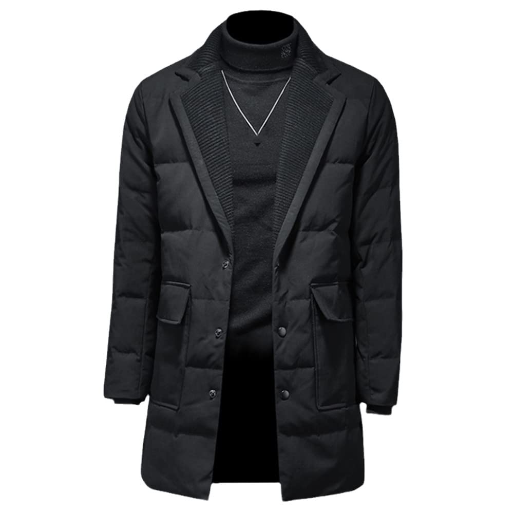 Youllyuu Medium Length White Duck Down Men's Coats Solid Single Breasted Autumn Winter Thicken Jackets