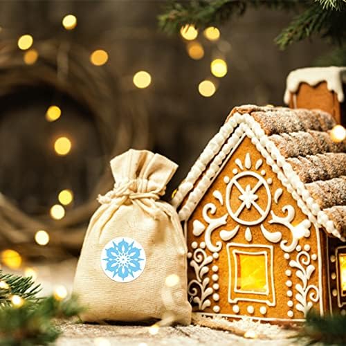96PCS Christmas Stickers Round Circle Snowflakes Label Stickers,1.5 Inch Round Circle Cute Snowflakes Label Stickers for Xmas Decor Craft Supplies Envelope Bag Candy Bag Gift Card Seals Decorate