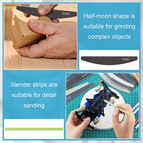 Image of Honoson 60 Pcs Sanding Sticks for Plastic Models Set Include 30 Polishing Sticks and 30 Sanding Twig for Wood Models Assorted Metal Tools Accessory Craft Amateur Beginner
