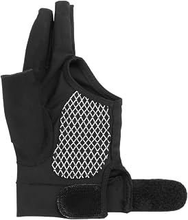 POPETPOP Guantes de Billar Antideslizantes de Dedos Material y Transpirable Ergonómico y Resistente Desgaste Color Negro
