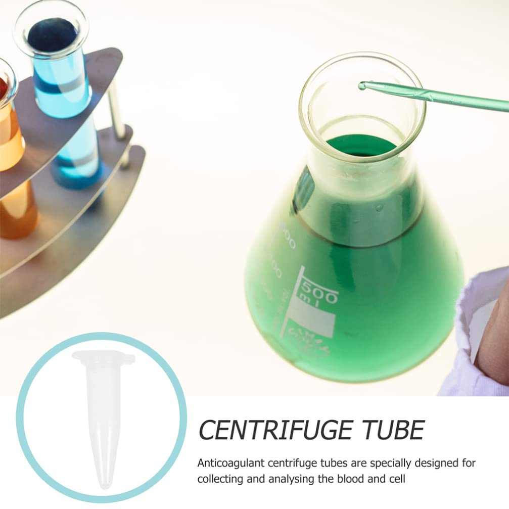 500pcs Tubes 1. 5ml Clear Graduated Microcentrifuge Vials Tubes with Attached Lids Small Sample Bottle Vials Container for Lab