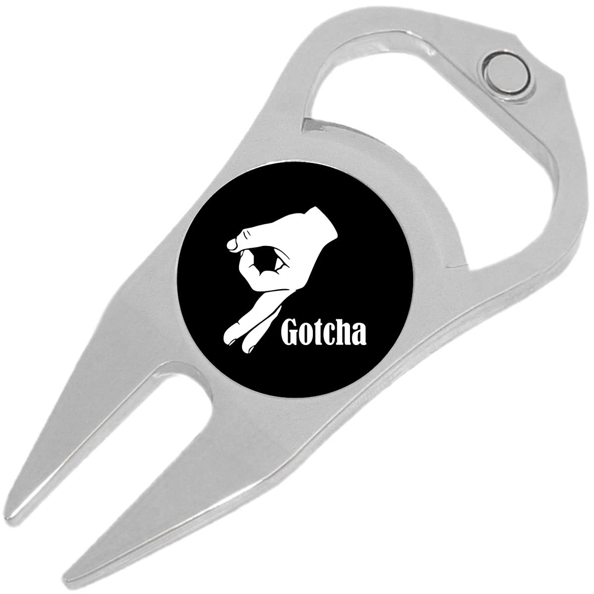 NewCharms Gotcha Hand Circle Game Golf Ball Marker Divot Repair Tool Bottle Opener