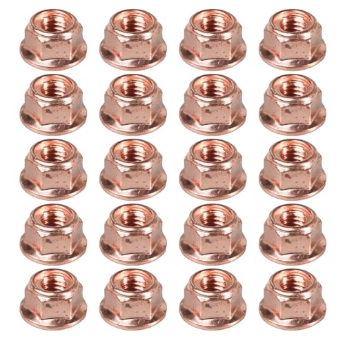 Flewdart 20pcs ecrou collecteur echappement m8 cuivre M8 x 1.25, écrous turbo d'échappement M8...