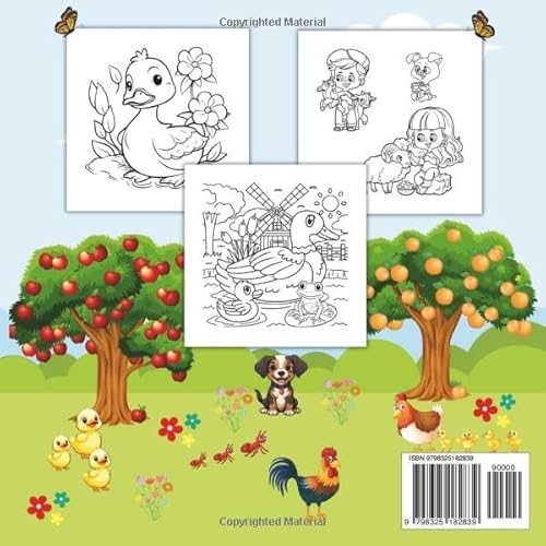 Farm Animals Coloring Book: Bold & Easy Designs For Kids Ages 4-8 / Cute Cows, Horses, Sheep and Mor