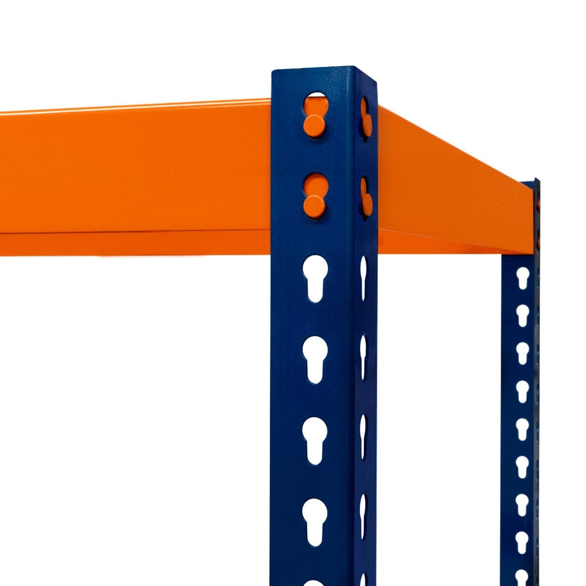 Regał garażowy wytrzymały 4-poziomowy regał S-Rax 180 cm x 180 cm x 60 cm stojak stalowy 300 kg pojemność na półkę regulowany układ 100% bezśrubowe gumowe nóżki 3 wzmocnione pręty nośne magazyn