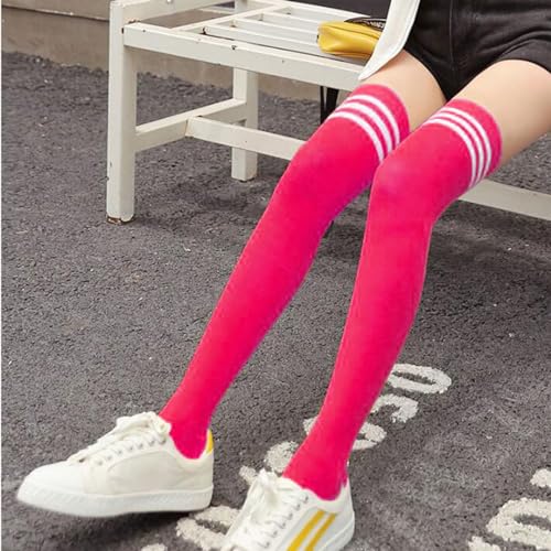 Image of DRESHOW Extra Long High Thigh Socks Striped Over Knee Thin Tights Long Stocking