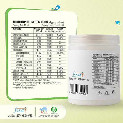 Image of Natureland Organics Coconut Oil 400 Ml - Organic Raw Virgin Oil