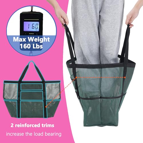 Image of Fammart Large Mesh Beach Bag for Women, Oversized Beach tote Swim Pool Bag
