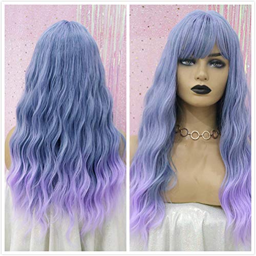 Perruque synthétique verte fluorescente en fibre thermorésistante avec lace frontal