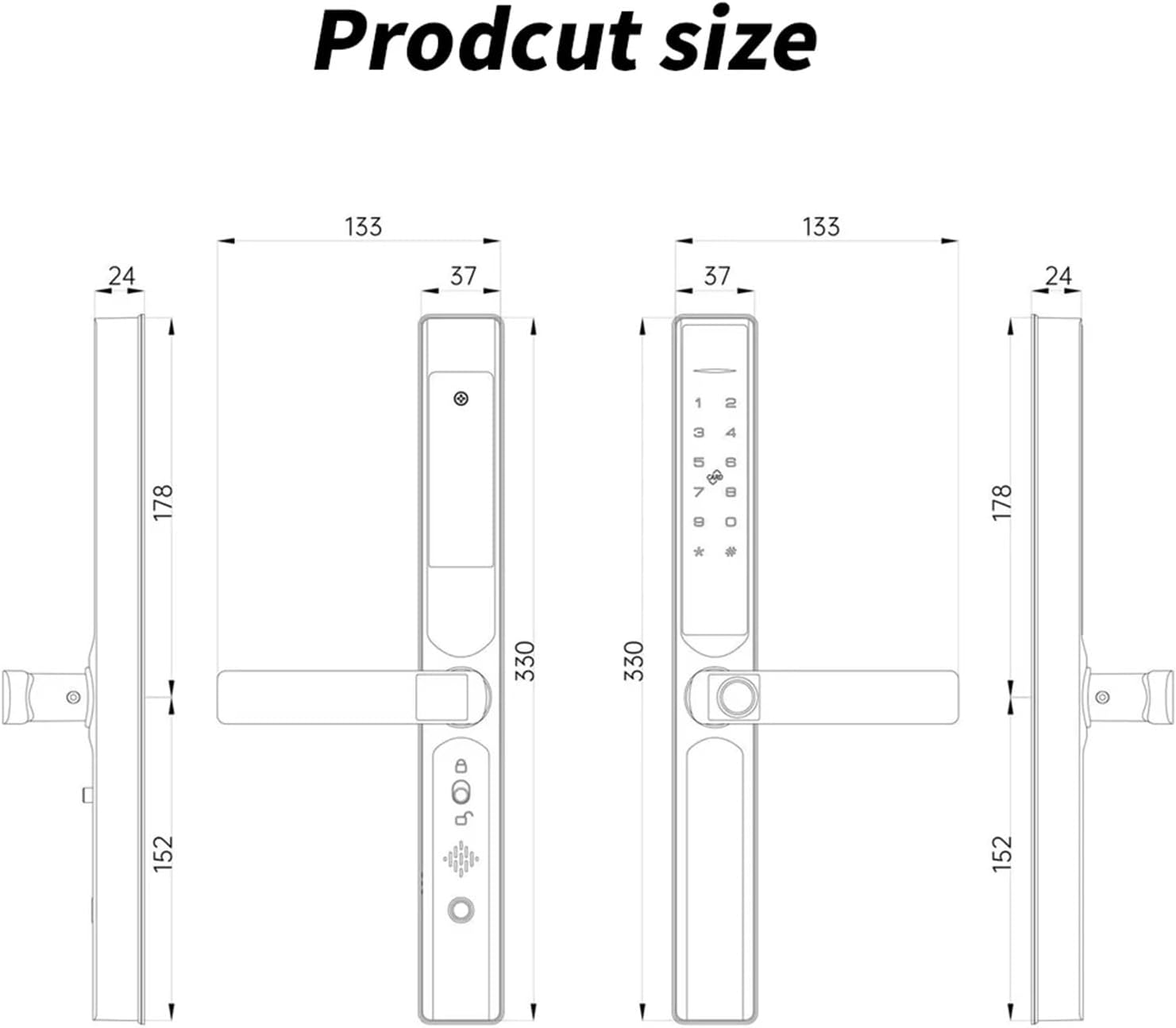 SHENGMIAOHE WiFi App Waterproof Digital Electronic Lock Biometric Fingerprint Door Handle Smart Lock for Glass Sliding(6085,Siliver) Learned Extensively 3 51QkU7InGzL. AC SL1500