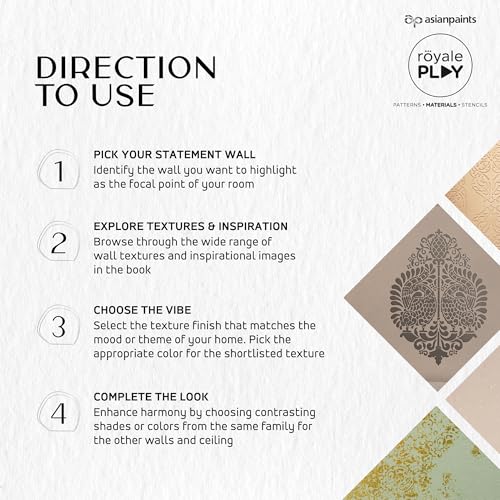 Image of Asian Paints Royale Swatch Book Luxe Collection Touch & Feel Organizer Journal with 10+ Play Texture and 80+ Color Sample for Fabric Industry Designer Artist (Pack of 1, Multicolor)