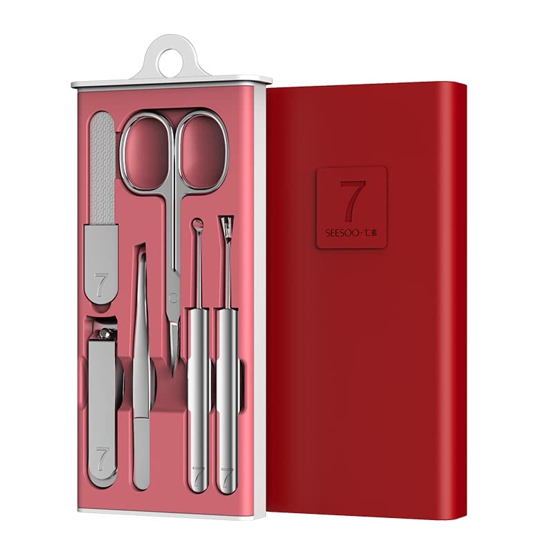 Ciseaux de pédicure KANUZ pour couper les ongles durs avec le coupe-ongles rouge vin