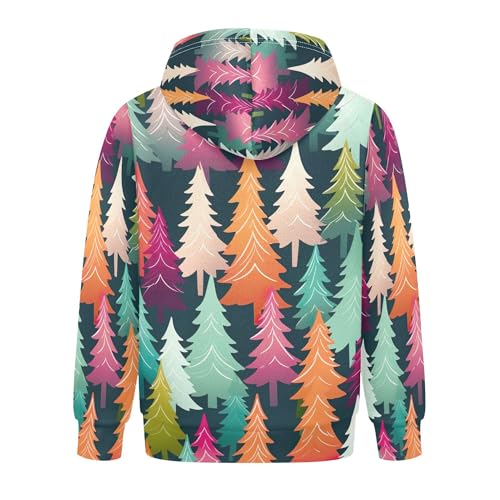 Kids Hoodies Sweaters Christmas Xmas Trees Hooded Sweatshirts with Big Pockets for Boys Girls B04002972
